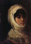 Nicolae Grigorescu Girl with White Veil oil